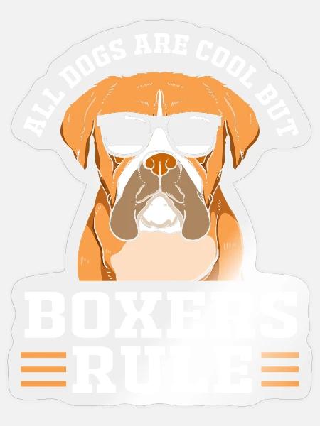 Boxer Hund - Sticker Größe S (10 x 10 cm) - Transparent glänzend