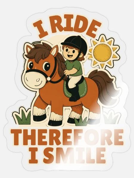 Kinder Reitsport - Sticker Größe S (10 x 10 cm) - Transparent glänzend