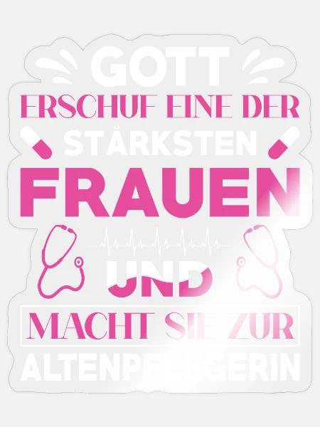 Altenpflege Pfleger Pflegepersonal Pflegekraft - Sticker Größe S (10 x 10 cm) - Transparent glänzend