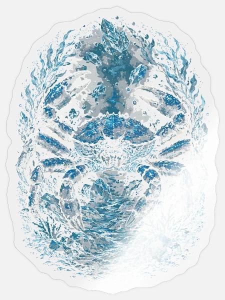 Alaska Königskrabben - Sticker Größe S (10 x 10 cm) - Transparent glänzend