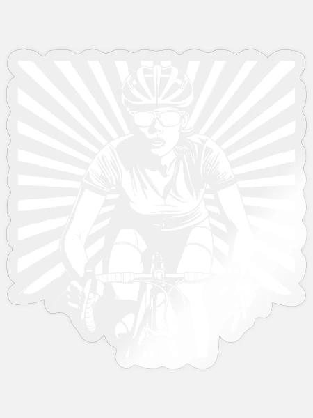 Radfahrerin Zeichnung - Sticker Größe S (10 x 10 cm) - Transparent glänzend
