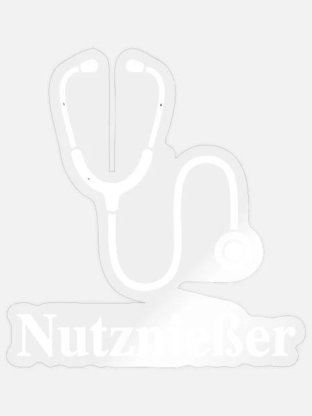 Nutznießer Stethoskop Motif - Sticker Größe S (10 x 10 cm) - Transparent glänzend