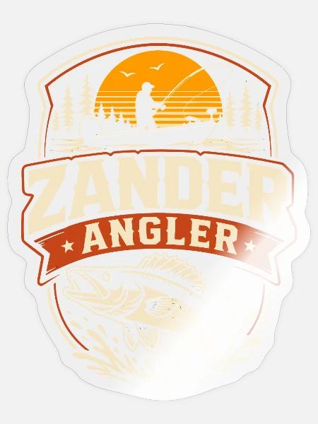 Zander Angler Geburtstags-Shirt - Sticker Größe S (10 x 10 cm) - Transparent glänzend