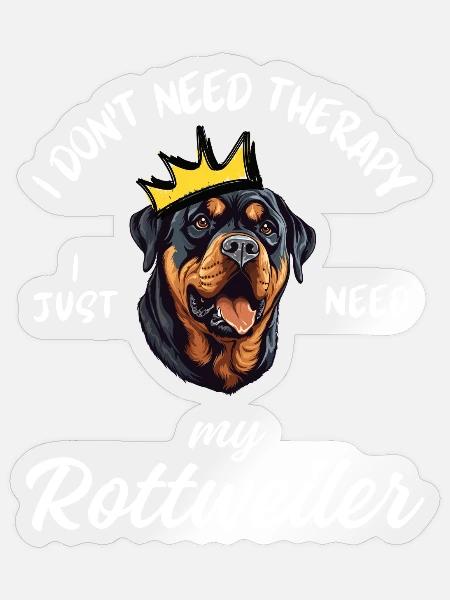 Rottweilerkönig Goldene Krone - Sticker Größe S (10 x 10 cm) - Transparent glänzend