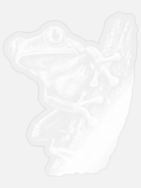 Kleiner Frosch am Ast - Sticker Größe S (10 x 10 cm) - Transparent glänzend