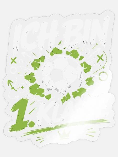 Erstklässler Fußball Einschulung Stolz - Sticker Größe S (10 x 10 cm) - Transparent glänzend