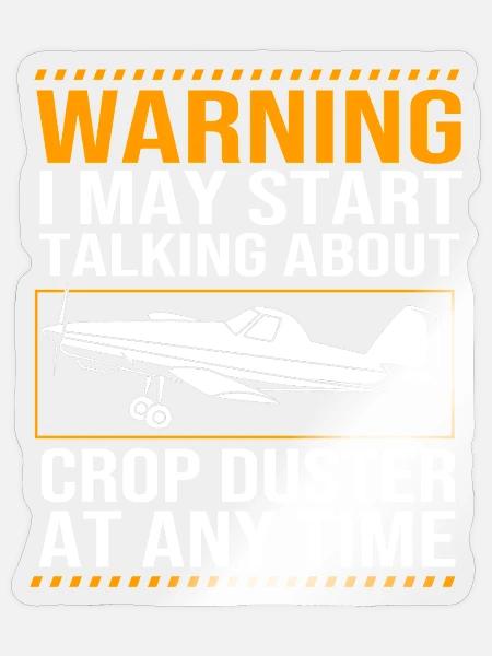 Crop Duster Flugzeug Pilot Geschenk - Sticker Größe S (10 x 10 cm) - Transparent glänzend