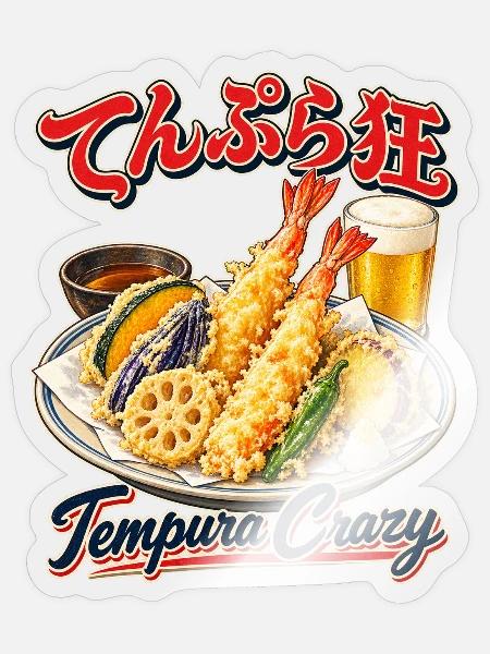 Tempura Crazy - Sticker Größe S (10 x 10 cm) - Transparent glänzend