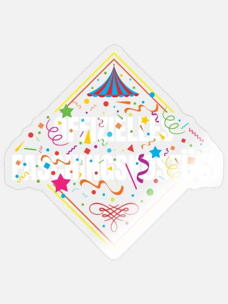 Offizielles Faschingskostüm - Sticker Größe S (10 x 10 cm) - Transparent glänzend