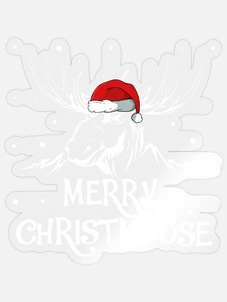 Merry ChristMoose Weihnachtsdesign - Sticker Größe S (10 x 10 cm) - Transparent glänzend