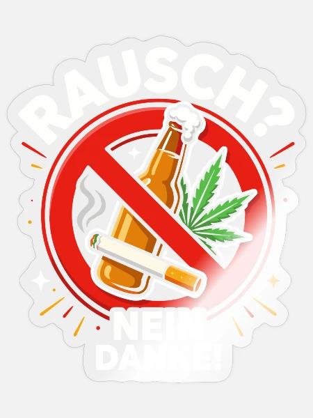 Anti Drogen - Sticker Größe S (10 x 10 cm) - Transparent glänzend
