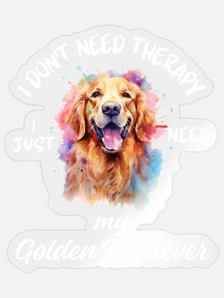 Bunter Golden Retriever Splash - Sticker Größe S (10 x 10 cm) - Transparent glänzend