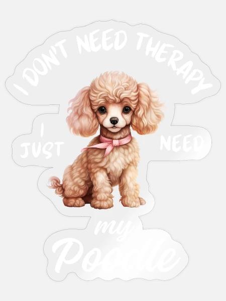 Süßer Pudelwelpe - Sticker Größe S (10 x 10 cm) - Transparent glänzend