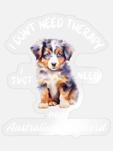Lustiger Australian Shepherd Welpe - Sticker Größe S (10 x 10 cm) - Transparent glänzend