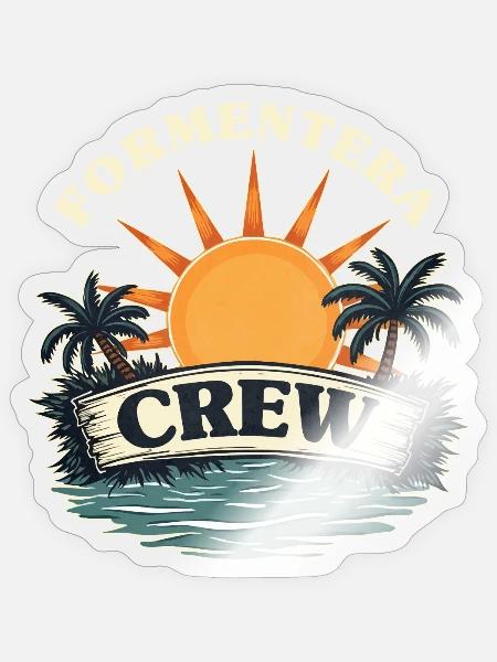 Formentera Crew - Sticker Größe S (10 x 10 cm) - Transparent glänzend