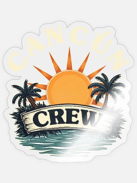 Cancún Crew - Sticker Größe S (10 x 10 cm) - Transparent glänzend