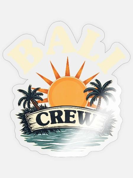 Bali Crew - Sticker Größe S (10 x 10 cm) - Transparent glänzend