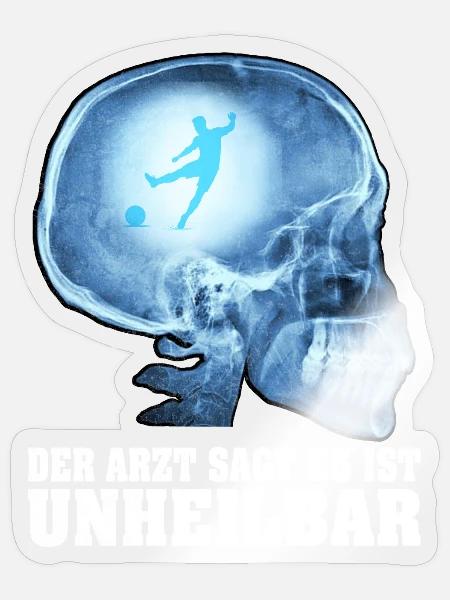 Fußball Fußballer Unheilbar Lustiger Spruch - Sticker Größe S (10 x 10 cm) - Transparent glänzend