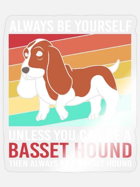 Basset Hound - Sticker Größe S (10 x 10 cm) - Transparent glänzend