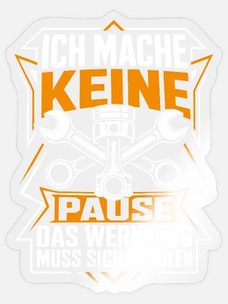 Keine Pause Werkzeug erholt sich - Sticker Größe S (10 x 10 cm) - Transparent glänzend