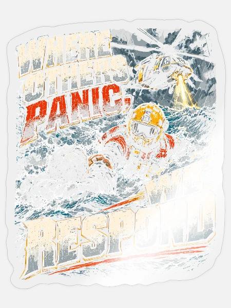 Rettungsschwimmer Where Others Panic We Respond - Sticker Größe S (10 x 10 cm) - Transparent glänzend