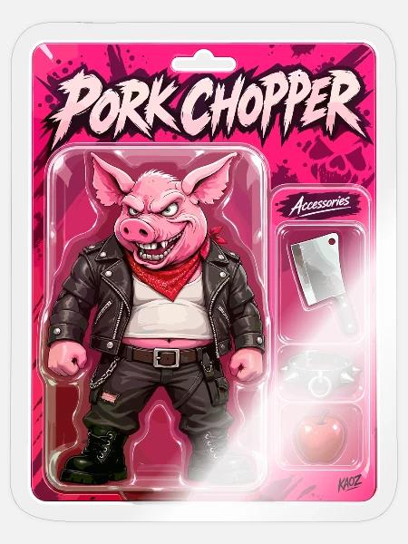 Pork Chopper Punk Pig - Sticker Größe S (10 x 10 cm) - Transparent glänzend