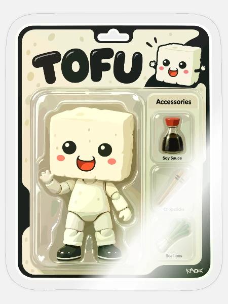 Tofu-Spielzeug-Actionfigur Charm - Sticker Größe S (10 x 10 cm) - Transparent glänzend