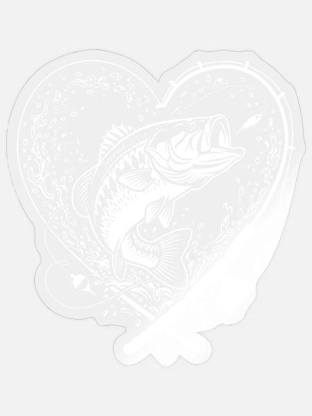 Passion Pêche Cœur de Pêcheur - Sticker Größe S (10 x 10 cm) - Transparent glänzend