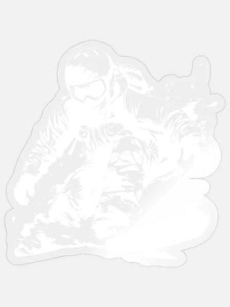 Snowboarder Zeichnung - Sticker Größe S (10 x 10 cm) - Transparent glänzend