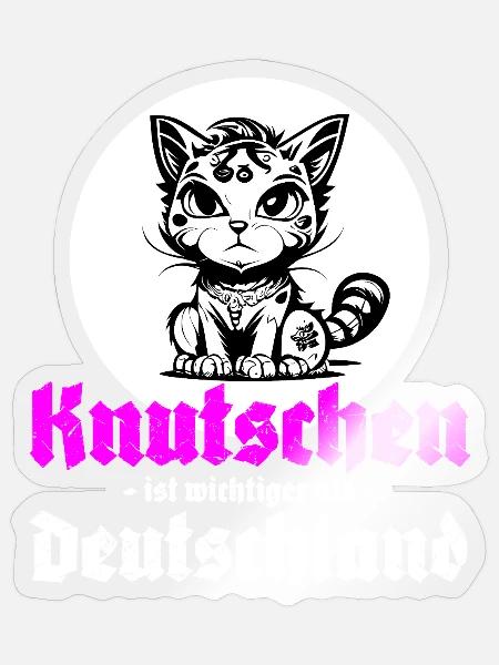 Knutschen ist wichtiger als Deutschland - Sticker Größe S (10 x 10 cm) - Transparent glänzend