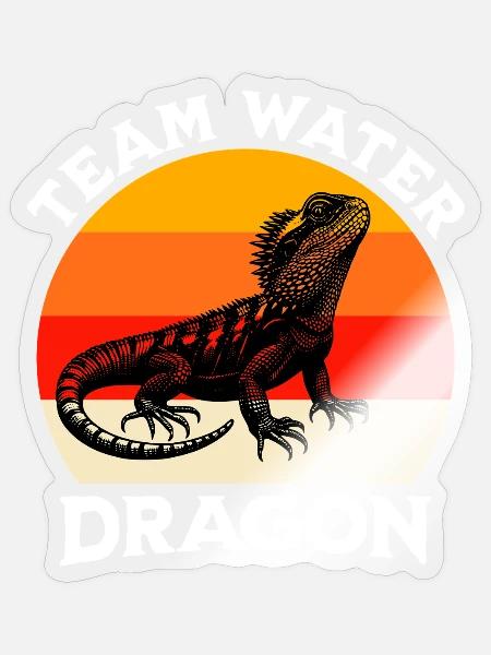 Team Chinesische Wasseragame - Sticker Größe S (10 x 10 cm) - Transparent glänzend