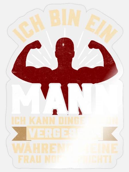Mann Ehefrau Vergesslich Lustiger Spruch Geschenk - Sticker Größe S (10 x 10 cm) - Transparent glänzend