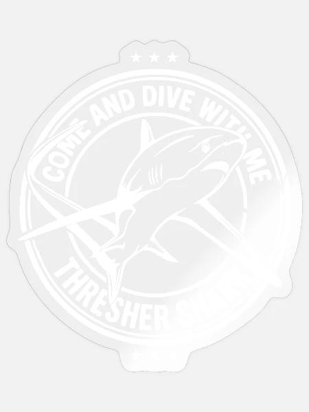 Fuchshai - Komm und tauch mit mir - Sticker Größe S (10 x 10 cm) - Transparent glänzend
