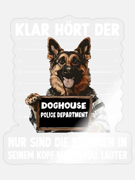 Deutscher Schäferhund Hundehalter T Schäferhund - Sticker Größe S (10 x 10 cm) - Transparent glänzend