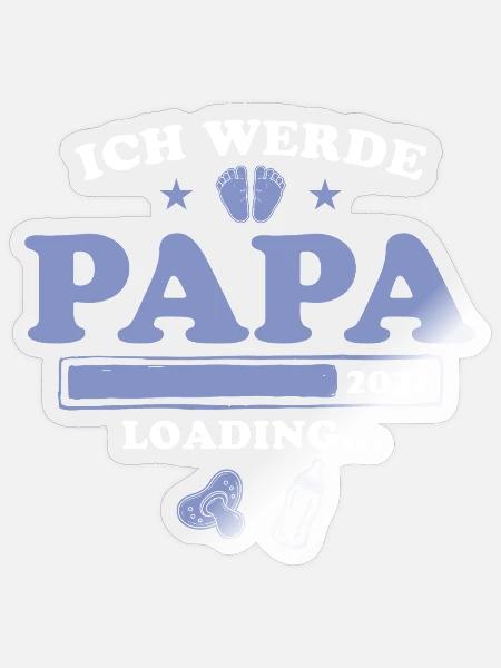 Ich werde Papa 2027 loading - Sticker Größe S (10 x 10 cm) - Transparent glänzend