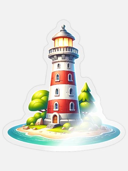 Leuchtturm - Sticker Größe S (10 x 10 cm) - Transparent glänzend