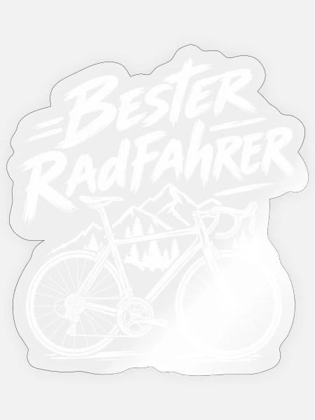 Bester Radfahrer Fahrrad Illustration Geschenk - Sticker Größe S (10 x 10 cm) - Transparent glänzend