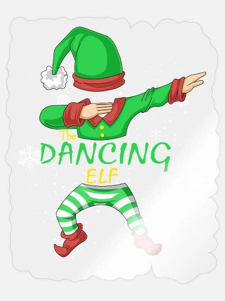 Die Dancing Elf Weihnachts-Matching-Familiengruppe - Sticker Größe S (10 x 10 cm) - Transparent glänzend