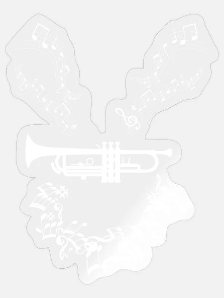 Musiknoten Musik Musiker Notenschlüssel Trompete - Sticker Größe S (10 x 10 cm) - Transparent glänzend