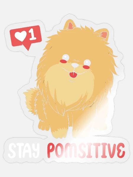 Zwergspitz Pomeranian - Sticker Größe S (10 x 10 cm) - Transparent glänzend