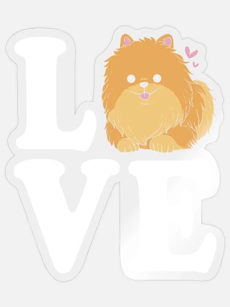 Pomeranian Zwergspitz Hund - Sticker Größe S (10 x 10 cm) - Transparent glänzend