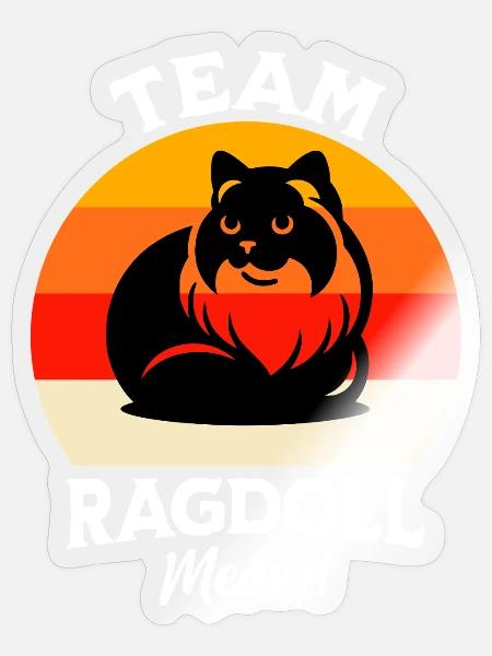Team Ragdoll Katze - Sticker Größe S (10 x 10 cm) - Transparent glänzend