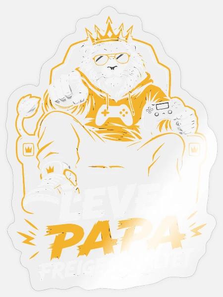 Level Vater freigeschaltet - Sticker Größe S (10 x 10 cm) - Transparent glänzend