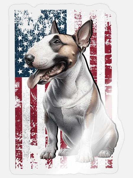 Bull Terrier US Bullterrier - Sticker Größe S (10 x 10 cm) - Transparent glänzend