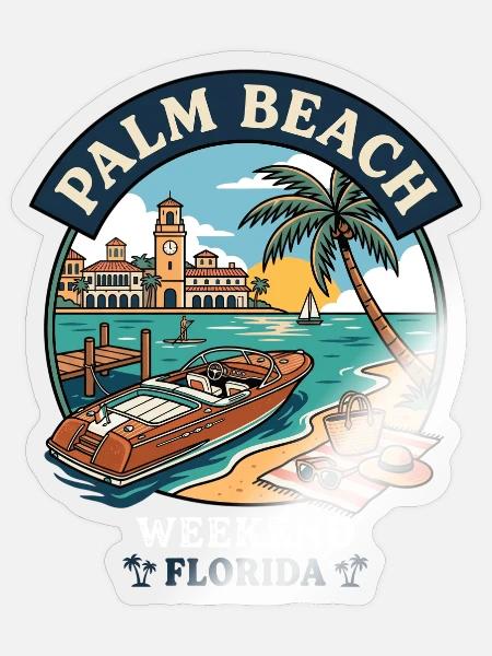 Palm Beach Wochenende - Sticker Größe S (10 x 10 cm) - Transparent glänzend