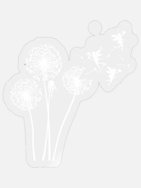 Schmetterlingdesign Pusteblumen Wiese Herzen Feen - Sticker Größe S (10 x 10 cm) - Transparent glänzend