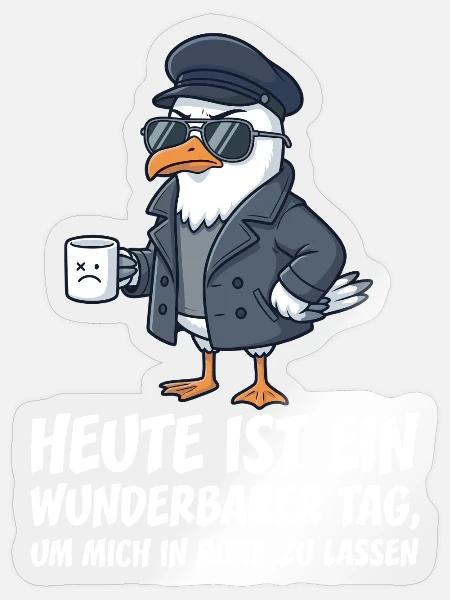 Heute Ist Ein Wunderbarer Tag Möwe Lustig - Sticker Größe S (10 x 10 cm) - Transparent glänzend