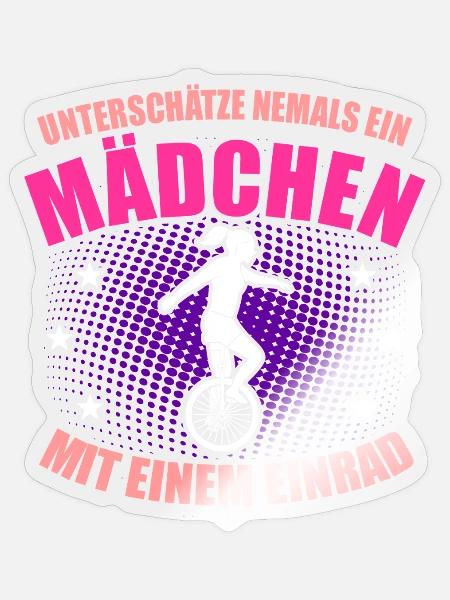 Einrad Einradfahrerin - Sticker Größe S (10 x 10 cm) - Transparent glänzend