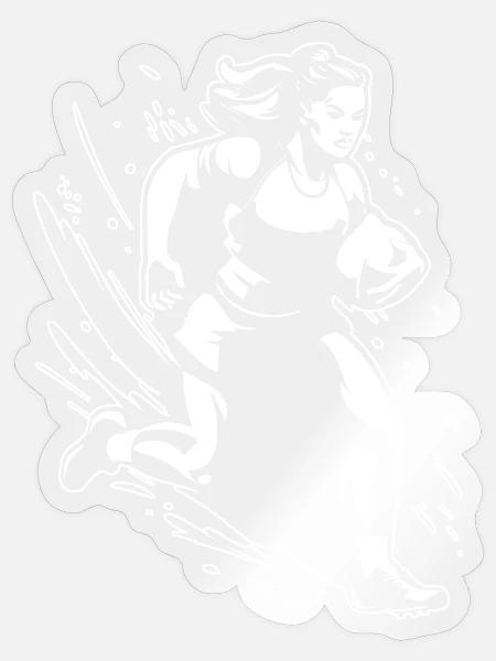 Rugby Spielerin Skizze - Sticker Größe S (10 x 10 cm) - Transparent glänzend