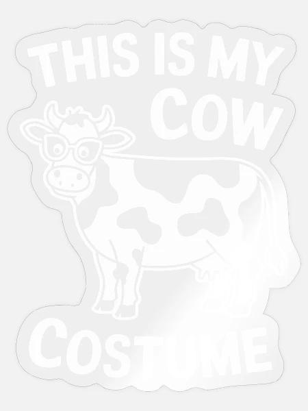 This Is My Cow Costume Halloween Kuh Kostüm - Sticker Größe S (10 x 10 cm) - Transparent glänzend